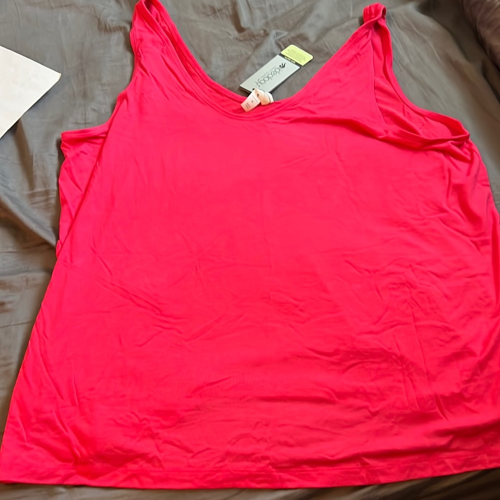 ID Ideology V-Neck Tank Top Flamenco Pink-XL